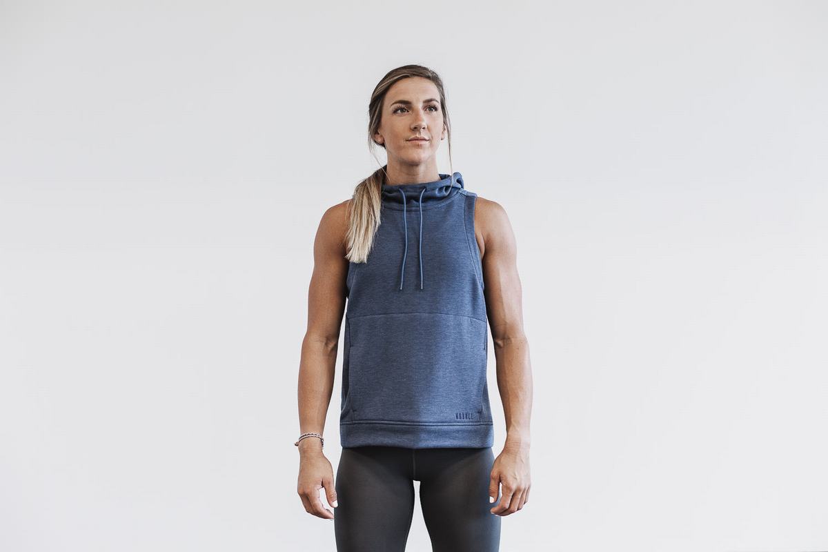 Nobull Microplush Sleeveless Women\'s Hoodie Deep Grey | Australia (JL7346)